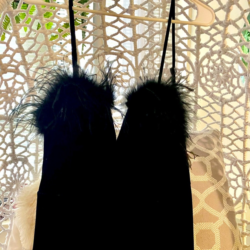 Ruby and Jenna black velvet bodycon dress